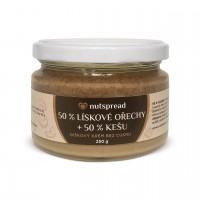 100% dvoubarevné oříškové máslo Nutspread: lískový oříšek - kešu 250 g